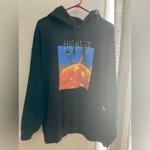 Black Graphic Hoodie with Colorful Print